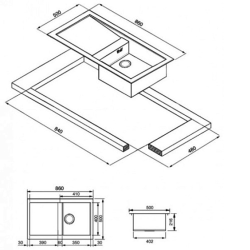 Кухонная мойка SMEG lqr861f-2