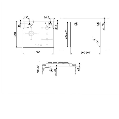 Варочная поверхность SMEG PV164B3