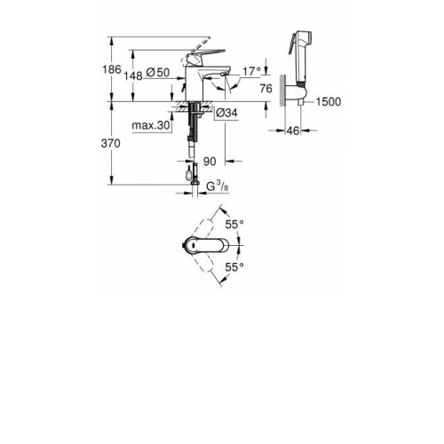 Смеситель GROHE Eurosmart Cosmopolitan 23125000