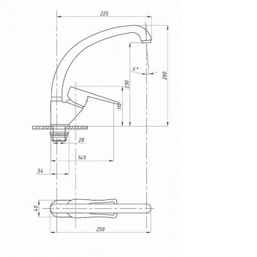 Смеситель ПРОФСАН PSM-335-017 Плюс