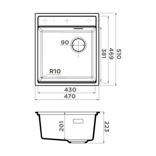 Кухонная мойка OMOIKIRI Yoru 47 Side-WH (4993958)