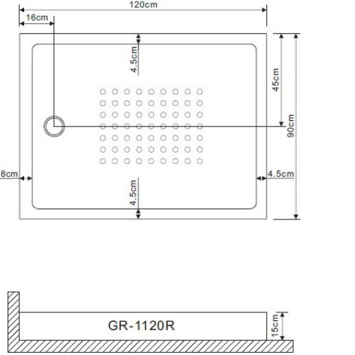 Поддон GROSSMAN GR-11200920R 120х90х15 см для GR-1120R