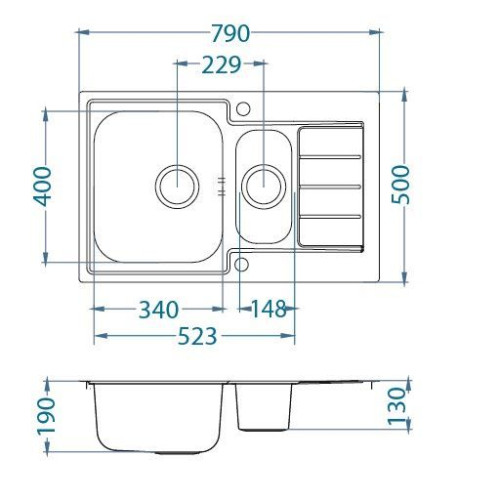 Кухонная мойка ALVEUS Maxim 70 SAT-90 1089614 (в комплекте с сифоном 1130555)