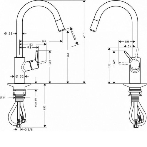 Смеситель HANSGROHE Talis S2 Variarc 14872000 хром