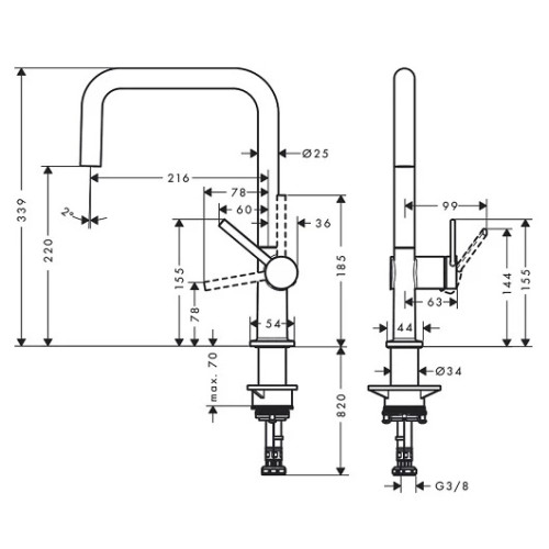 Смеситель HANSGROHE Talis M54 72806000 хром