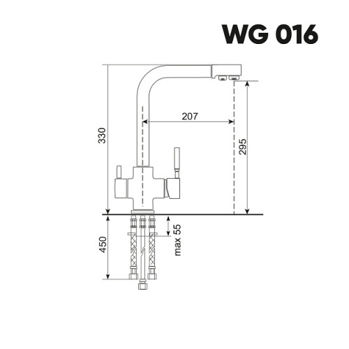 Смеситель WEISSGAUFF WG 01608 Anthracite
