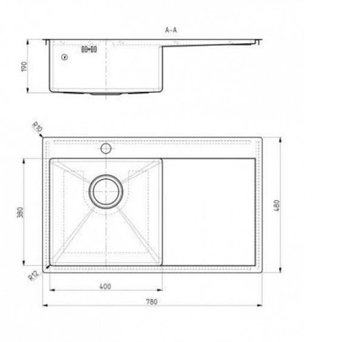 Кухонная мойка ALVEUS Quarto 30 BRS-90 1124384 (в комплекте с сифоном 1130551)