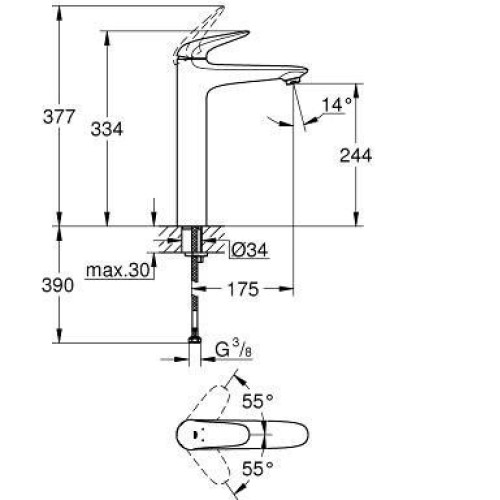 Смеситель GROHE Eurostyle 23719003 хром