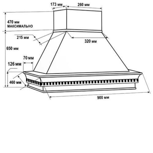 Каминная вытяжка VIALONA CAPPE Гальяно inca 900 90
