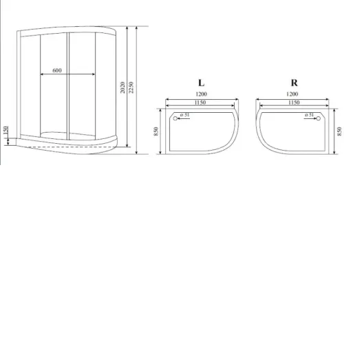 Душевая кабина TIMO Comfort T-8802L F Fabric Glass