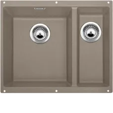 Кухонная мойка BLANCO SUBLINE 340/160-U SILGRANIT чаша слева, отводная арматура InFino® серый беж гранит 523556 Кухонная мойка BLANCO SUBLINE 340/160-U SILGRANIT чаша слева, отводная арматура InFino® серый беж гранит 523556