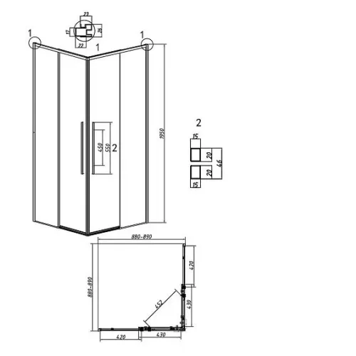 Душевое ограждение GROSSMAN 300.K33.01.9090.42.00 графит сатин