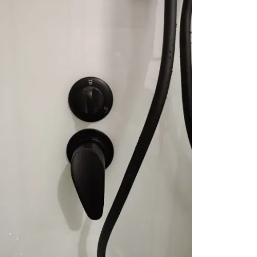 Душевая кабина FRANK F401 М Black пристенная низкий поддон матовое стекло