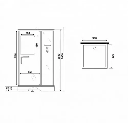 Душевая кабина NIAGARA Standart ST90/15Q/BL/BK
