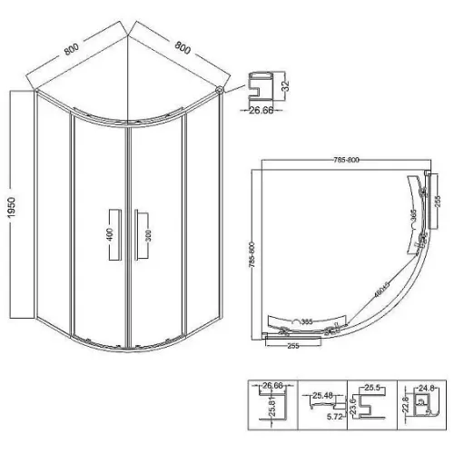 Душевое ограждение NIAGARA NG-6825-34ВLACK