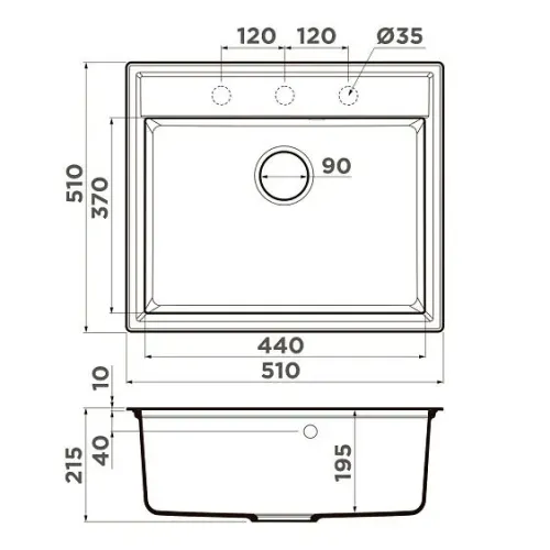 Кухонная мойка OMOIKIRI Daisen 51-ES (4997305)