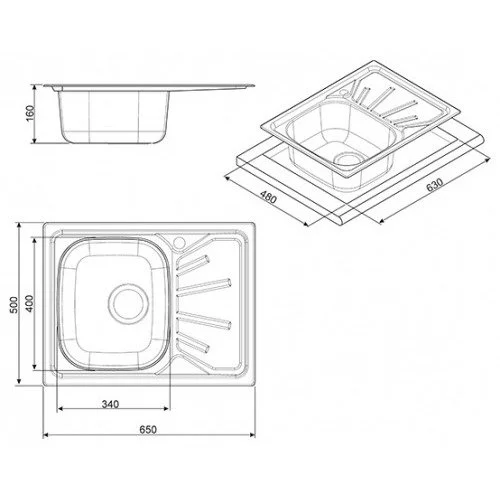 Кухонная мойка SMEG lmel65d