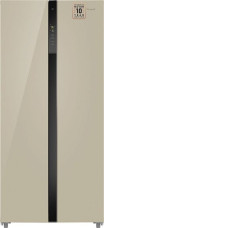 Холодильник WEISSGAUFF WSBS 500 Inverter NoFrost Beige Glass