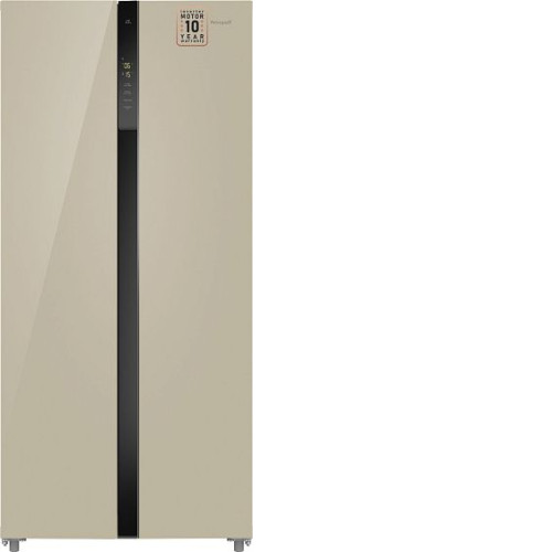 Холодильник WEISSGAUFF WSBS 500 Inverter NoFrost Beige Glass