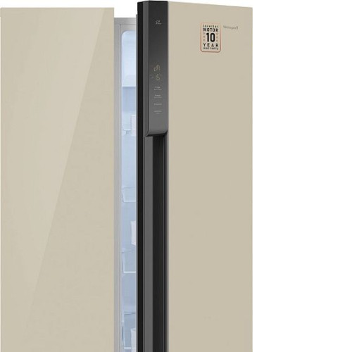 Холодильник WEISSGAUFF WSBS 500 Inverter NoFrost Beige Glass