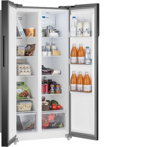 Холодильник WEISSGAUFF WSBS 500 Inverter NoFrost Beige Glass