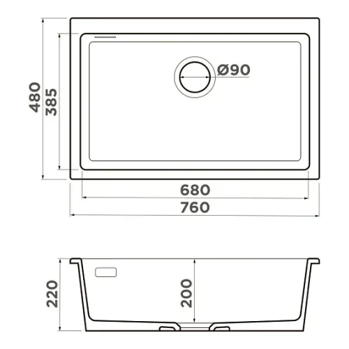 Кухонная мойка OMOIKIRI Omishima 76-U-WH Glossy (4997516)