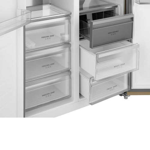 Холодильник WEISSGAUFF WSBS 1036 Inverter NoFrost Premium Сhampagne Glass