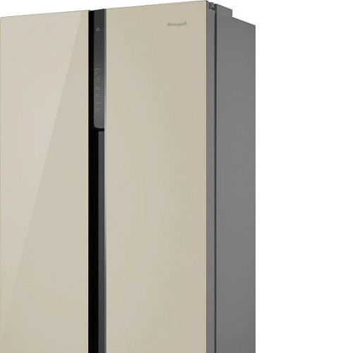 Холодильник WEISSGAUFF WSBS 500 Inverter NoFrost Beige Glass