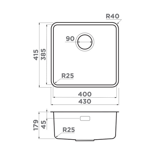Кухонная мойка OMOIKIRI Omi 43-U/I-GB Ultra (4997420)
