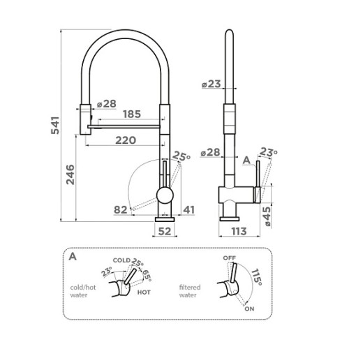 Смеситель OMOIKIRI Kanto-2 Plus-SB BN-WH (4994450)
