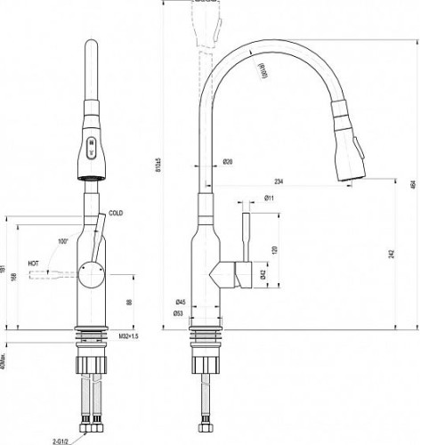 Смеситель LEMARK Expert LM5082S Green