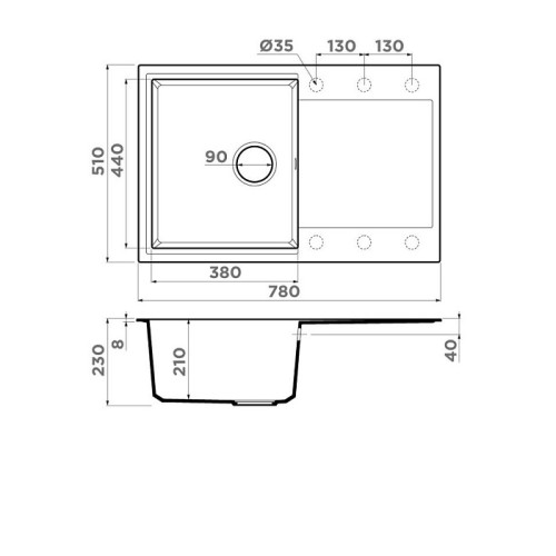 Кухонная мойка OMOIKIRI Daisen 78T-EV (арт.4993524)