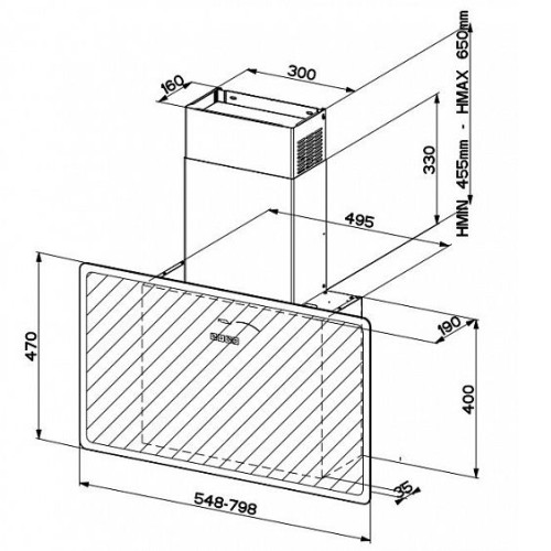 Вытяжка FABER V-AIR FLAT KL A80