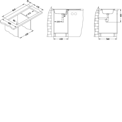 Кухонная мойка ALVEUS Basic 80 NAT-60 860X435 (в комплекте с сифоном)