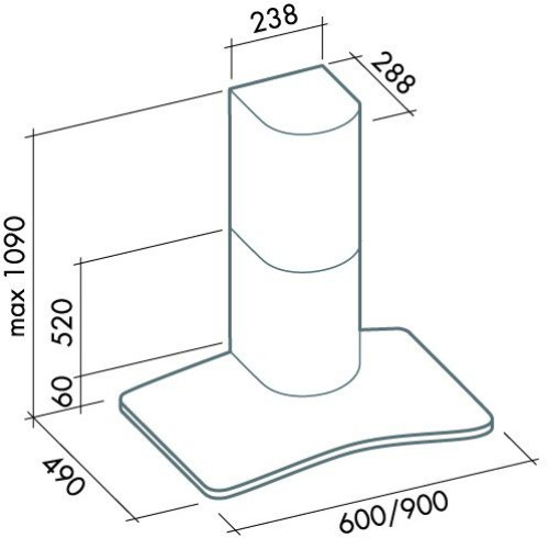 Вытяжка FALMEC astra 90 vetro (600)