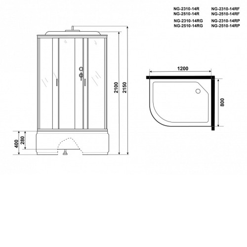 Душевая кабина NIAGARA NG-2310-14RF
