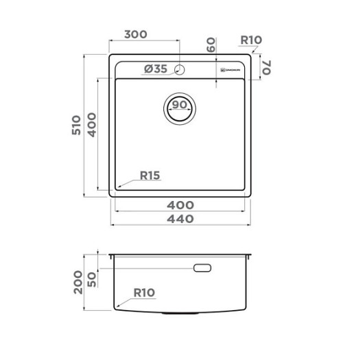Кухонная мойка OMOIKIRI Daisen 44-IN (4993179)