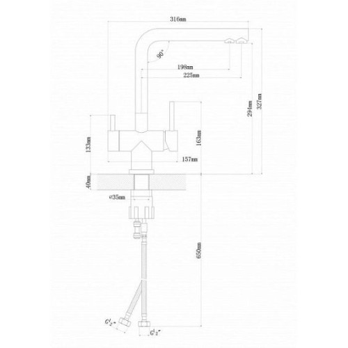 Смеситель FLORENTINA АРЕС FL антрацит (333.19H.2123.302)