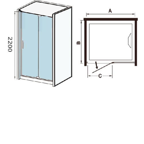 Душевая кабина WELTWASSER Maine 120х90 L