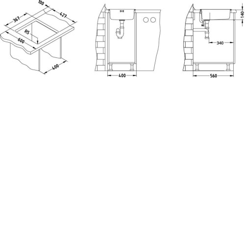 Кухонная мойка ALVEUS Basic 10 NAT-90 1082195 (в комплекте с сифоном 1102384)