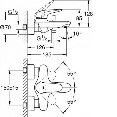 Смеситель GROHE Eurostyle 23726LS3 белый