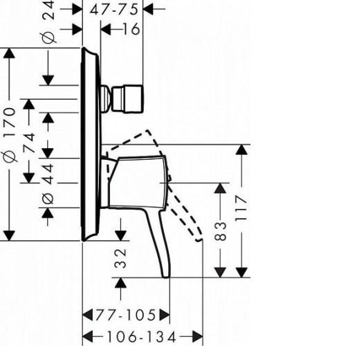 Смеситель HANSGROHE Metropol Classic 31345000 хром