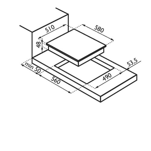 Варочная поверхность ARDESIA pe 58 fe2f