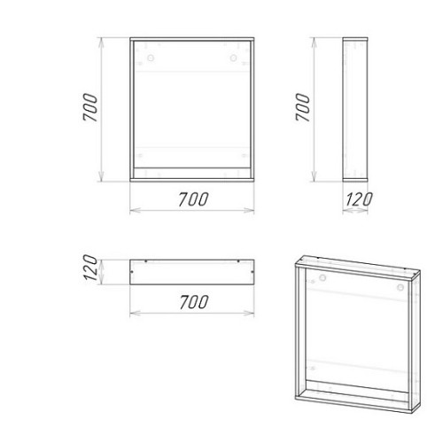 Зеркало GROSSMAN СМАРТ 70 см графит с полкой 207007