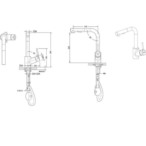 Смеситель BRAVAT Affability F7172217CP-3