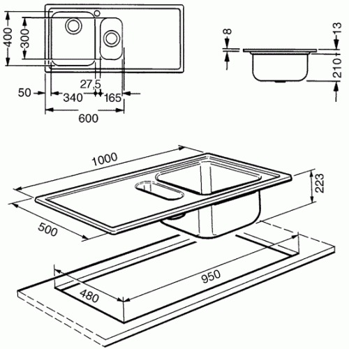 Кухонная мойка SMEG llr102