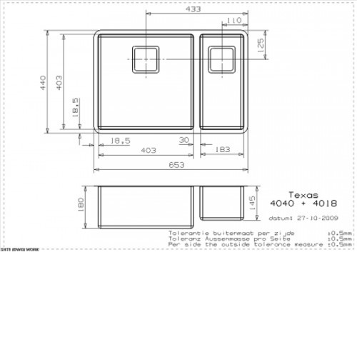 Кухонная мойка REGINOX Texas 40x40+18x40 LUX 3,5 L