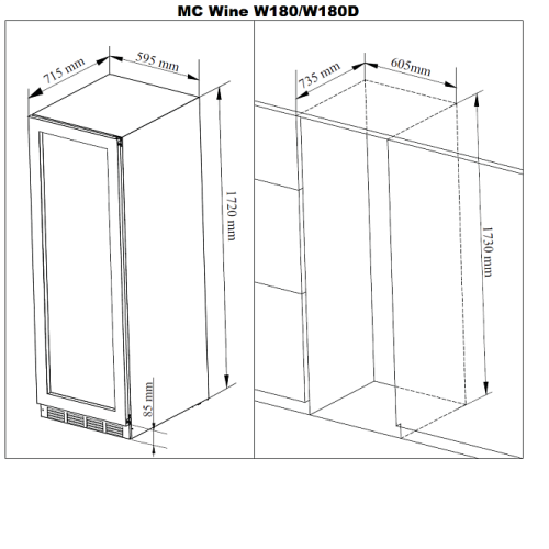 Винный шкаф MC WINE W180B