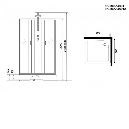 Душевая кабина NIAGARA NG-1108-14BKT