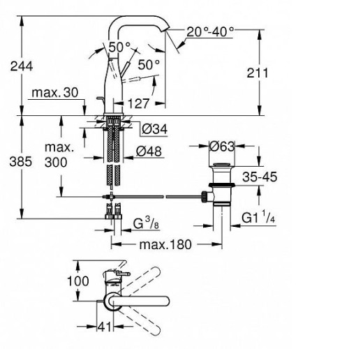 Смеситель GROHE Essence New 32628001